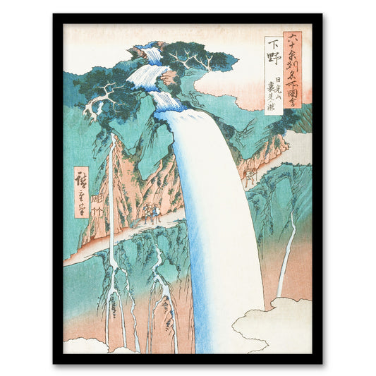 Utagawa Hiroshige Framed Wall Art Print Mount Nikko Urami Waterfall Home Décor
