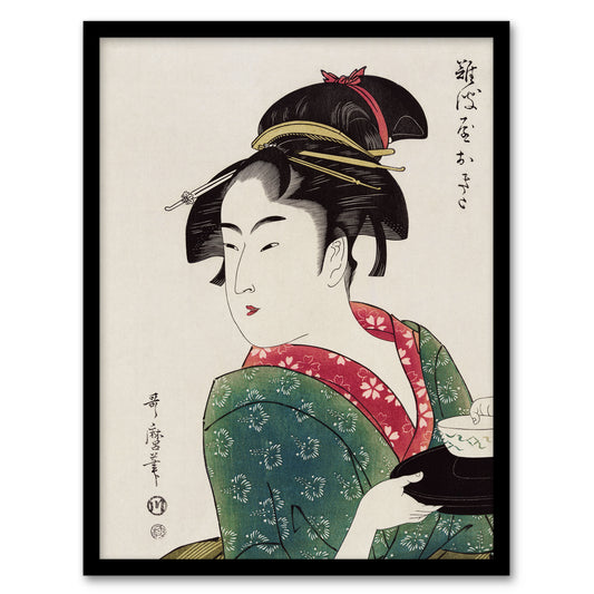 Utamaro Kitagawa Framed Wall Art Print Naniwaya Okita Portrait Home Décor