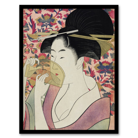 Utamaro Kitagawa Framed Wall Art Print Woman With A Comb Portrait Home Décor