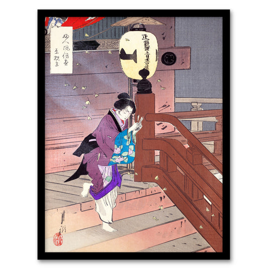 Ogata Gekko Framed Wall Art Print Visiting The Temple Barefoot Home Décor