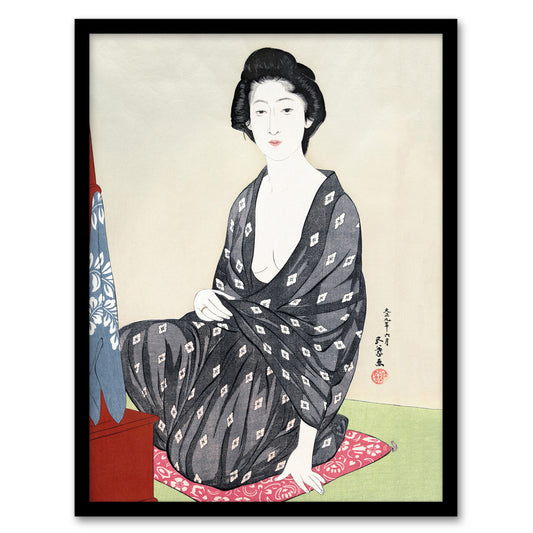 Goyo Hashiguchi Framed Wall Art Print Woman In Summer Clothing Home Décor