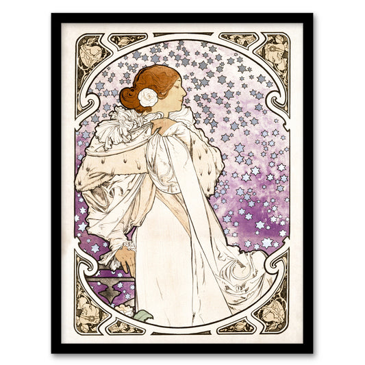 Alphonse Mucha Framed Wall Art Lady of Camellias Theatre Portrait Home Décor