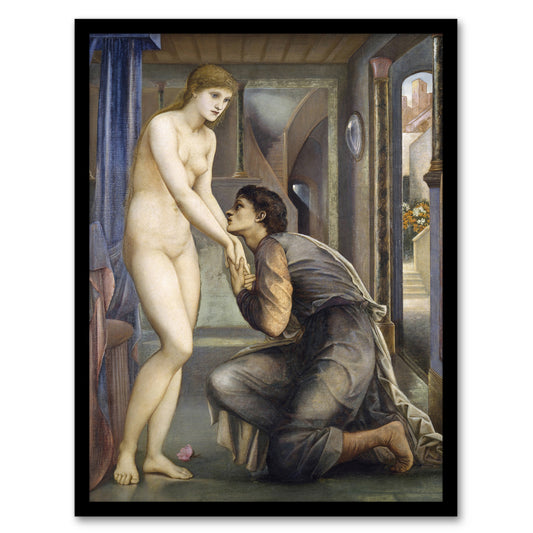 Edward Burne Jones Framed Wall Art Pygmalion and Galatea Soul Attains Home Décor
