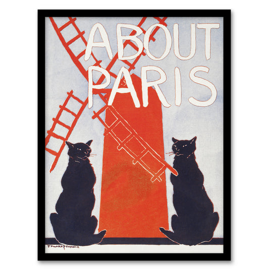 Edward Penfield Framed Wall Art Print About Paris Travel Book Cover Home Décor