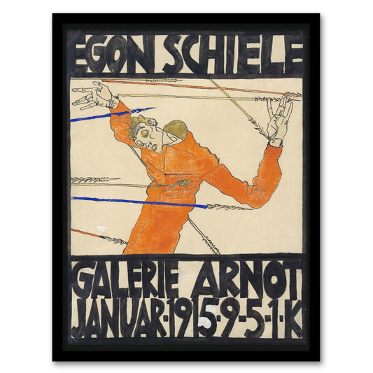 Egon Schiele Framed Wall Art Galerie Arnot 1915 Exhibition Poster Home Décor