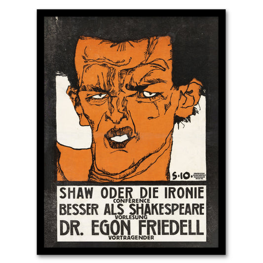 Egon Schiele Framed Wall Art Print Shaw or Irony Conference Poster Home Décor
