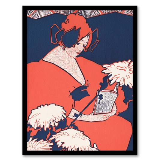 Ethel Reed Framed Wall Art The Penny Magazine Cover Woman Reading Home Décor