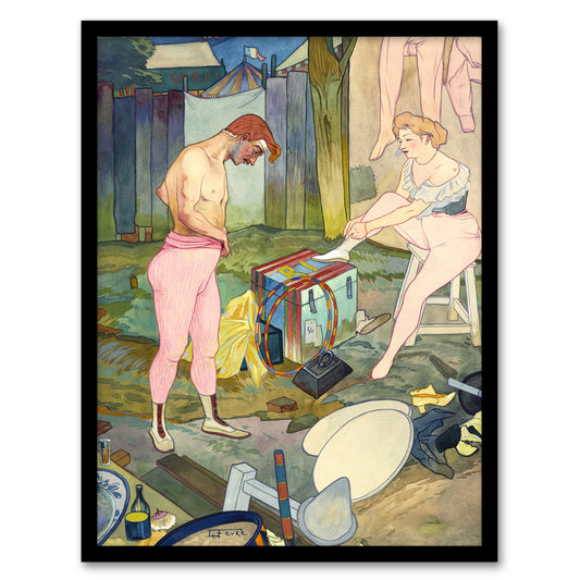 Georges de Feure Framed Wall Art Corvi Circus Acrobat Performers Home Décor