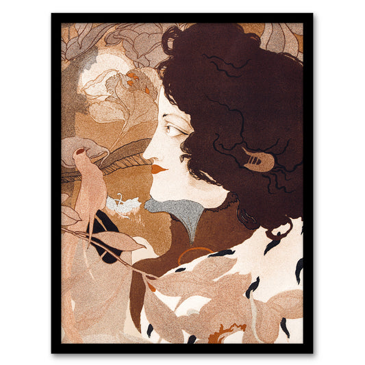 Georges de Feure Framed Wall Art Print Femme Fatale Portrait Painting Home Décor