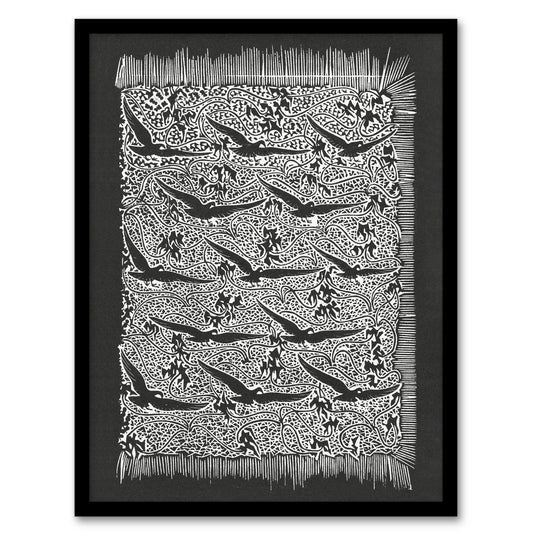 Gerrit Willem Dijsselhof Framed Wall Art Flock of Birds With Plant Motif