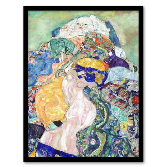 Gustav Klimt Framed Wall Art Print Baby Cradle Colourful Painting Home Décor