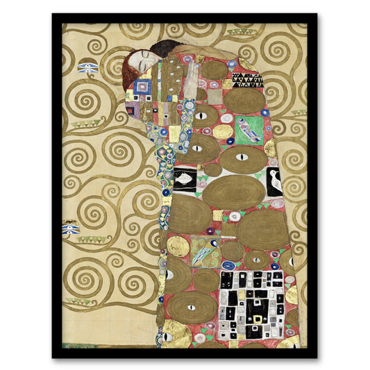 Gustav Klimt Framed Wall Art Fulfillment Lovers Embrace Painting Home Décor