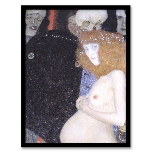 Gustav Klimt Framed Wall Art Print Hope I Pregnant Life Death Rebirth Home Décor