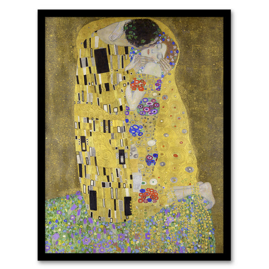 Gustav Klimt Framed Wall Art Print The Kiss Iconic Couple Painting Home Décor