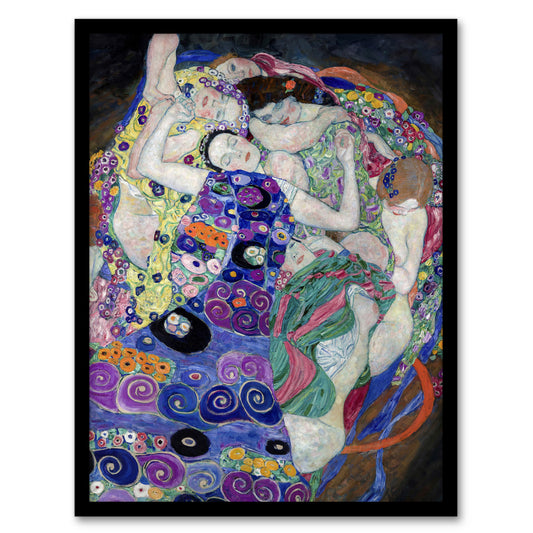 Gustav Klimt Framed Wall Art The Virgin Maiden Colourful Painting Home Décor