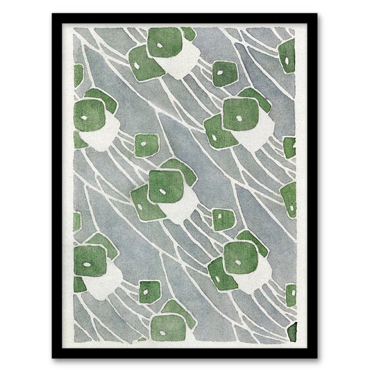 Hannah Borger Overbeck Framed Wall Art Print Green Geometric Pattern Home Décor