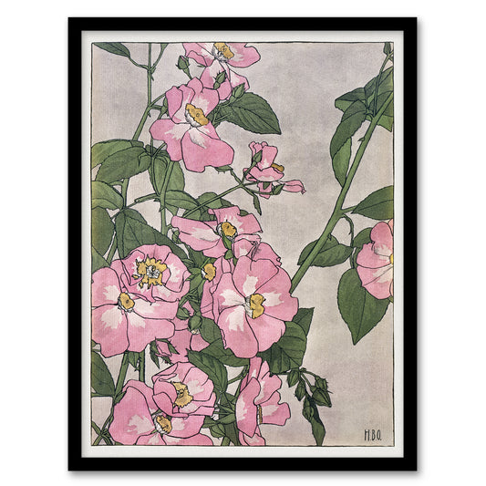 Hannah Borger Overbeck Framed Wall Art Print Prairie Rose Flowers Home Décor