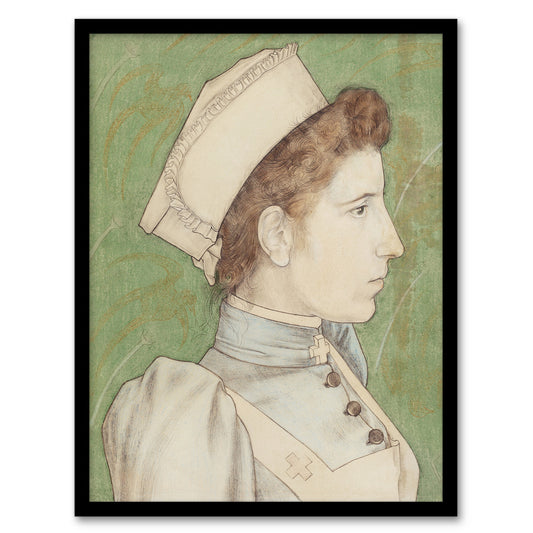 Jan Toorop Framed Wall Art Print Portrait of Nurse Nelly in Uniform Home Décor