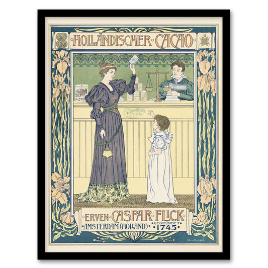 Johann Georg van Caspel Framed Wall Art Hollandischer Cacao Advert Home Décor