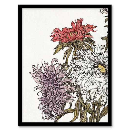Julie de Graag Framed Wall Art Print Chrysanthemums Flower Painting Home Décor