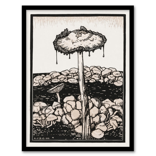 Julie de Graag Framed Wall Art Print Dripping Mushroom Painting Home Décor