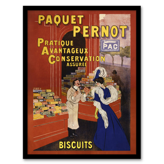 Leonetto Cappiello Framed Wall Art Biscuits Pernot Vintage Advert Home Décor