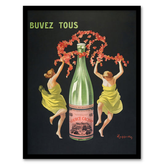 Leonetto Cappiello Framed Wall Art Print Drink All Cachat Vintage Ad Home Décor