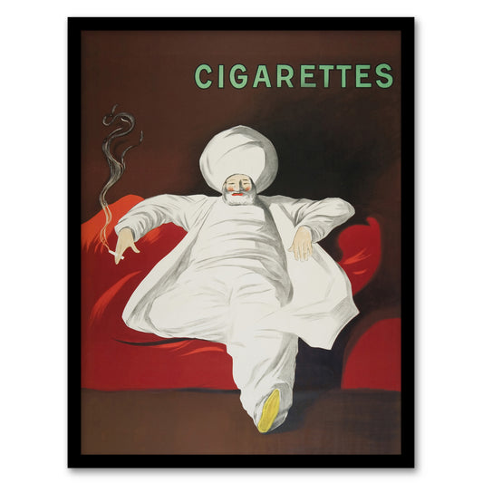 Leonetto Cappiello Framed Wall Art JOB Vintage Advert Relaxing Man Home Décor