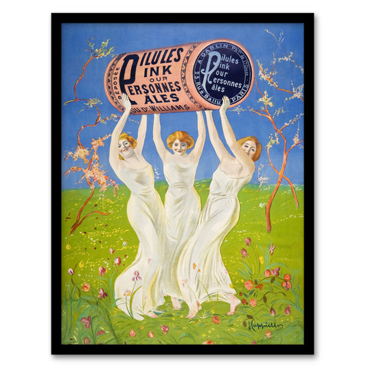 Leonetto Cappiello Framed Wall Art Pink Pills for Pale People Vintage Advert