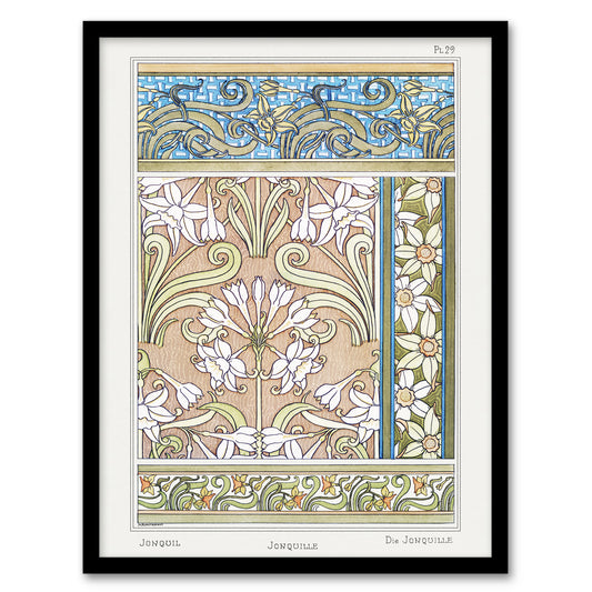 Maurice Pillard Verneuil Framed Wall Art Print Daffodil Art Nouveau Home Décor
