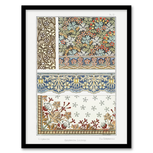 Maurice Pillard Verneuil Framed Wall Art Geranium Floral Patterns Home Décor