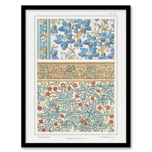 Maurice Pillard Verneuil Framed Wall Art Geranium Flower Patterns Home Décor