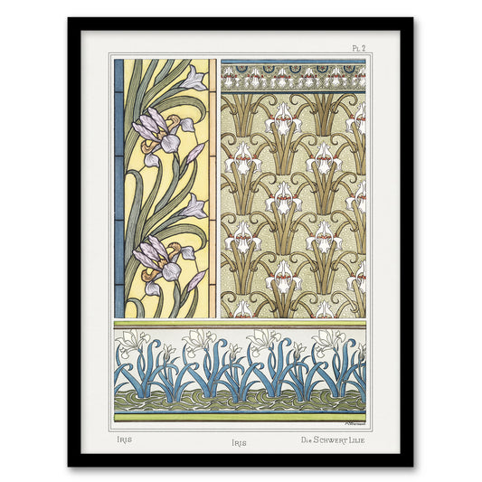 Maurice Pillard Verneuil Framed Wall Art Print Iris Floral Patterns Home Décor