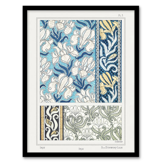 Maurice Pillard Verneuil Framed Wall Art Print Iris Flower Ornamental Home Décor