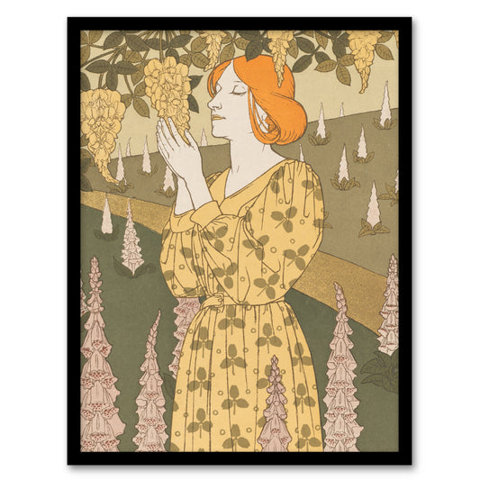 Maurice Pillard Verneuil Framed Wall Art Print Laburnum and Foxglove Home Décor