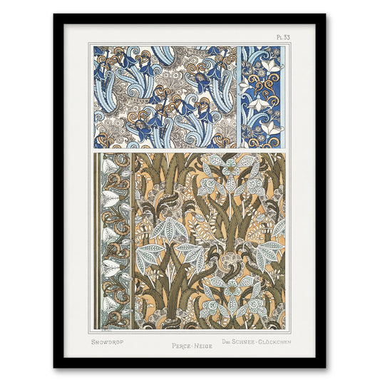 Maurice Pillard Verneuil Framed Wall Art Snowdrops Art Nouveau Floral Patterns