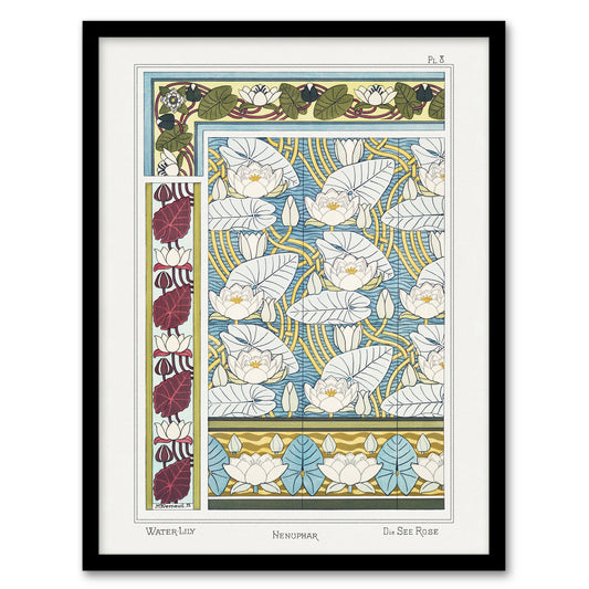 Maurice Pillard Verneuil Framed Wall Art Print Water Lily Patterns Home Décor