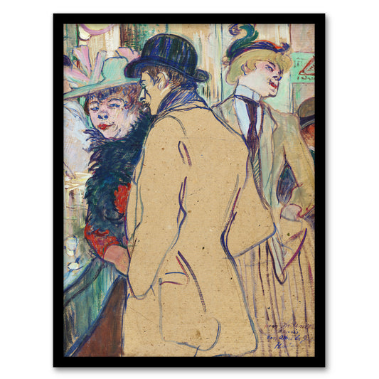 Toulouse Lautrec Framed Wall Art Print Alfred la Guigne in a Cafe Home Décor