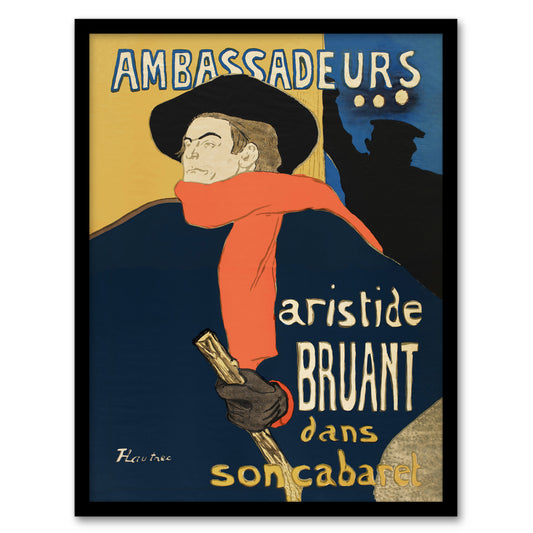 Toulouse Lautrec Framed Wall Art Print Ambassadeurs Aristide Bruant Home Décor