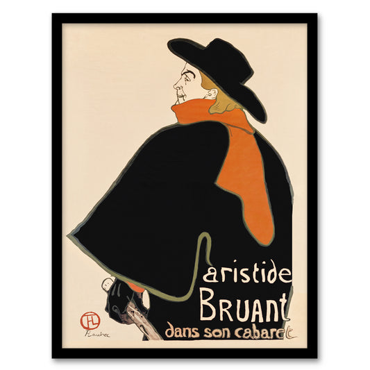 Toulouse Lautrec Framed Wall Art Print Aristide Bruant in his Cabaret Home Décor