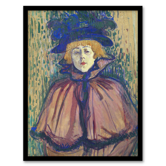 Toulouse Lautrec Framed Wall Art Print Jane Avril Portrait with Hat Home Décor
