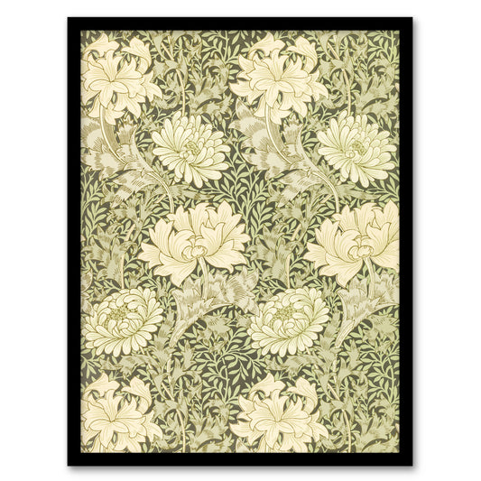 William Morris Framed Wall Art Print Chrysanthemum Flower Pattern Home Décor