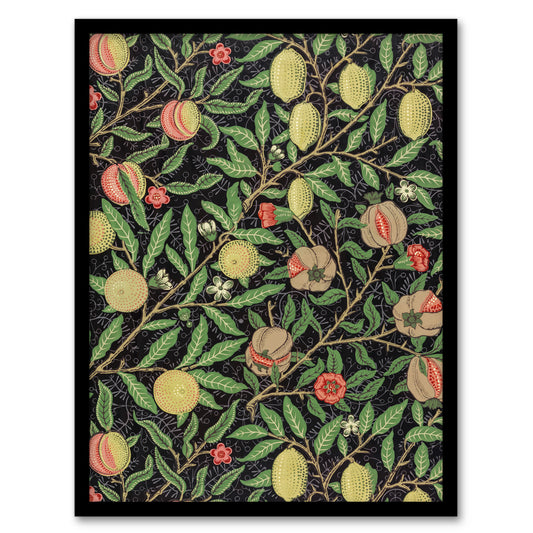 William Morris Framed Wall Art Print Pomegranate and Citrus Pattern Home Décor
