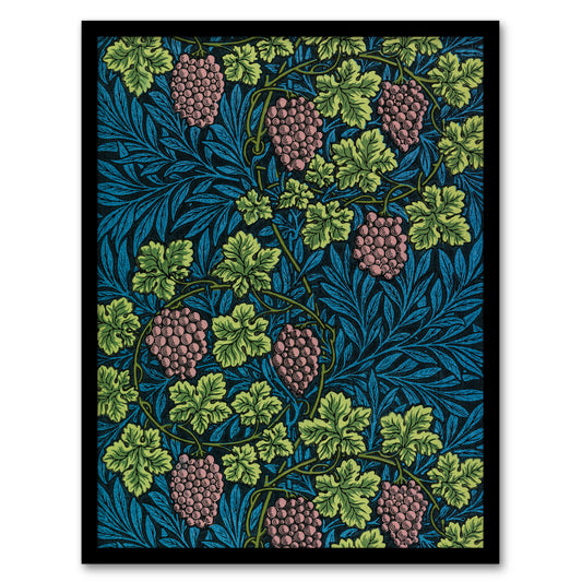 William Morris Framed Wall Art Print Grape Vine and Leaves Pattern Home Décor