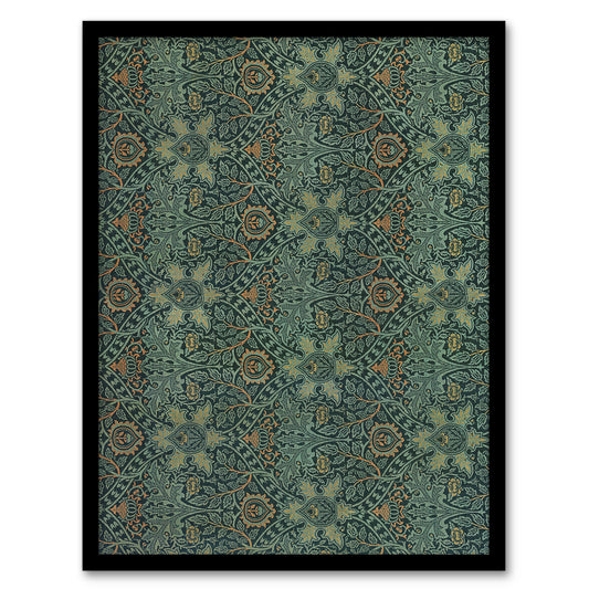William Morris Framed Wall Art Ispahan Pattern Arabesque Textile Home Décor