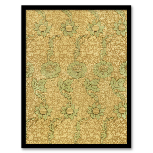 William Morris Framed Wall Art Kennet Floral Pattern Orange Green Home Décor