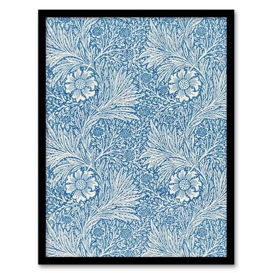 William Morris Framed Wall Art Print Marigold Flower Blue Pattern Home Décor