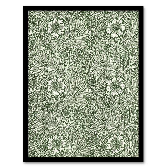 William Morris Framed Wall Art Print Marigold Flower Green Pattern Home Décor