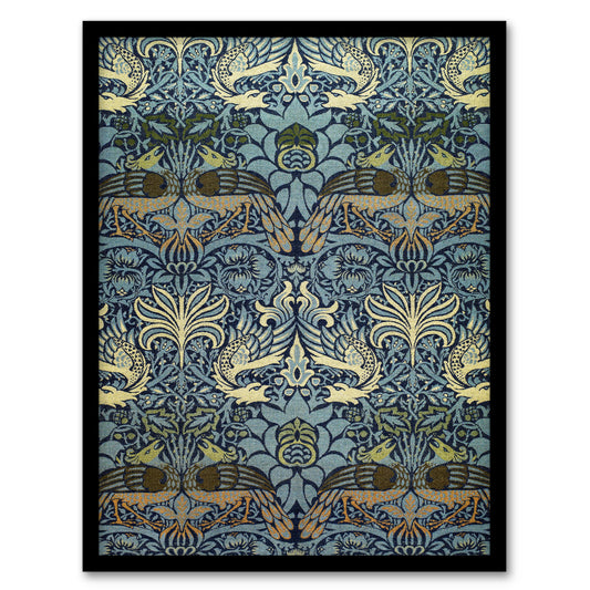 William Morris Framed Wall Art Print Peacock and Dragon Pattern Home Décor