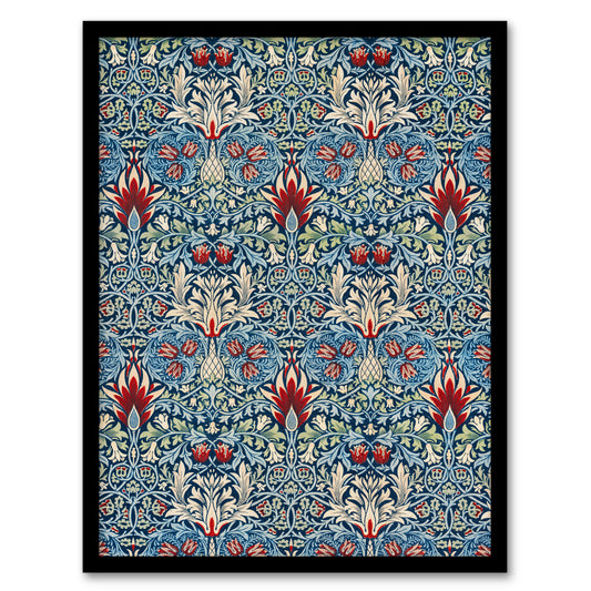 William Morris Framed Wall Art Print Snakeshead Flower Pattern Home Décor